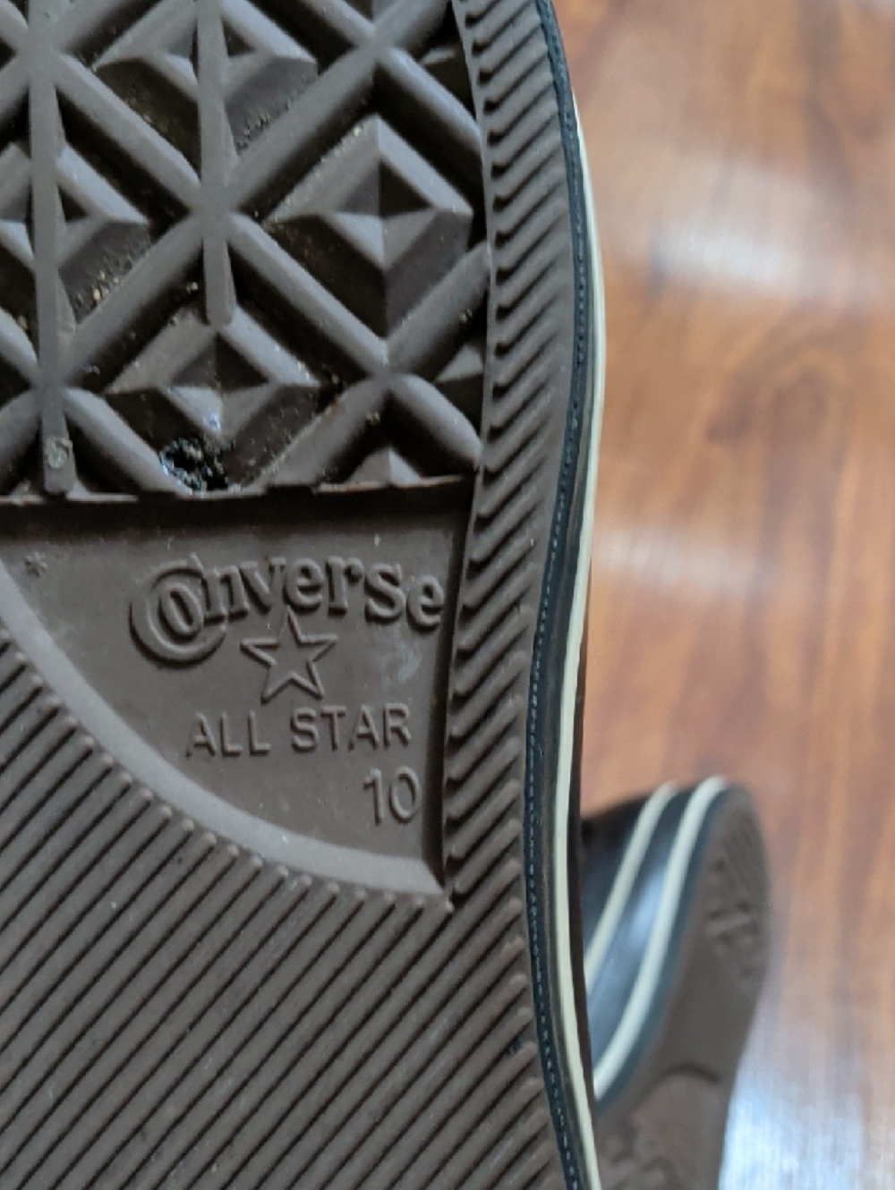 Converse Men Black High Top Leather Sneakers - Picture 6 of 9